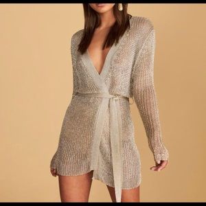 Lioness Take Me To Rio Gold Wrap Dress NEW